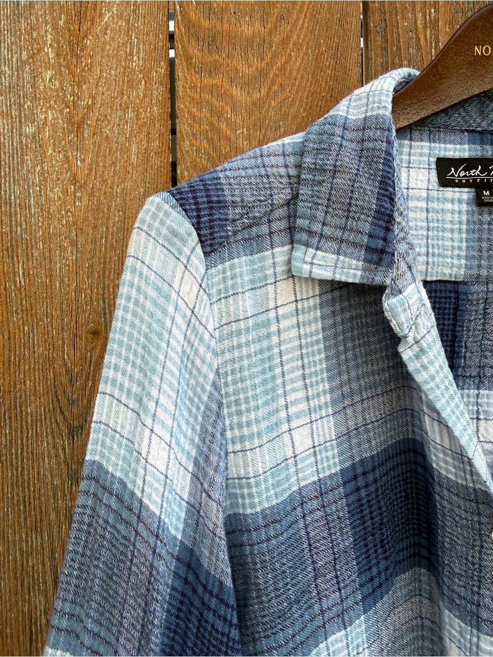 North River Women’s Blue Plaid Soft Flannel Casual Button Down Shirt Medium - Picture 3 of 11